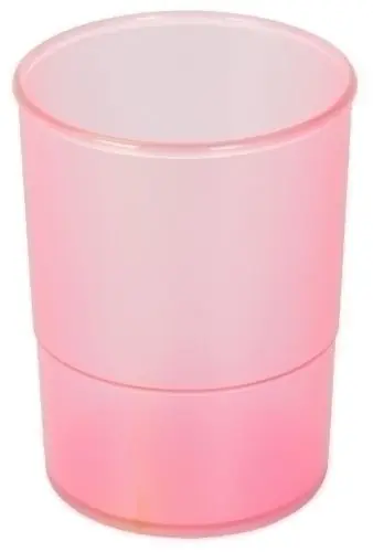 Novedad Porta Lapices Plastico Redondo Traslucido Fucsia