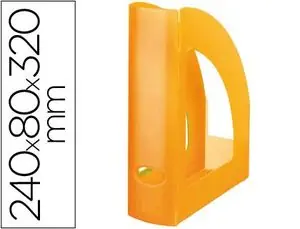 Revistero Plastico Q-Connect Naranja Translucido Precio De Oferta