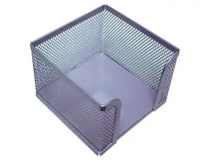 Auténtico Soporte Taco de Papel Q-Connect Metalico Rejilla Plata 95X95X80 mm