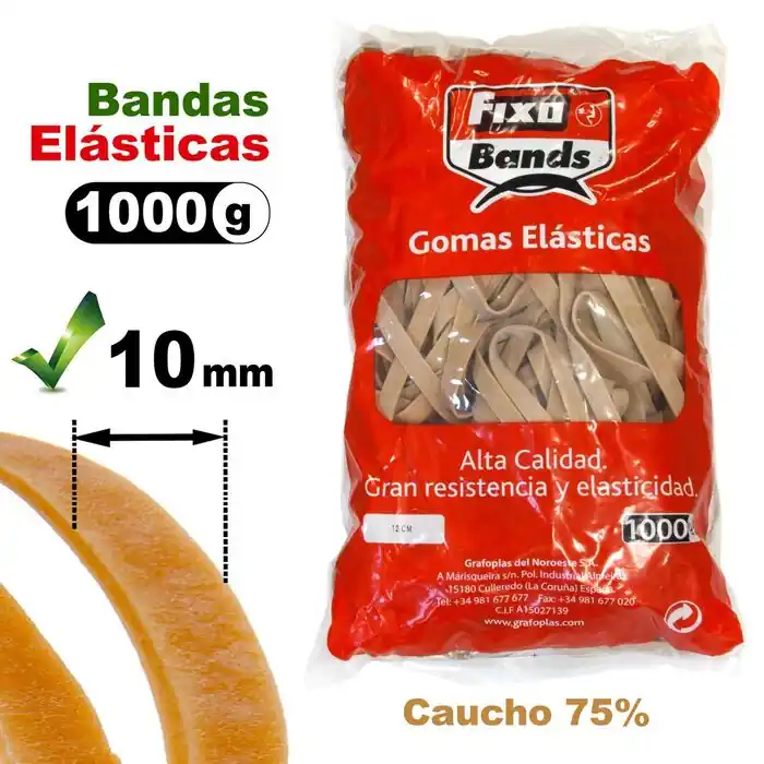 Bolsa 1000 Gr Bandas Elasticas Fixo 10 mm X 12 cm Pago Seguro