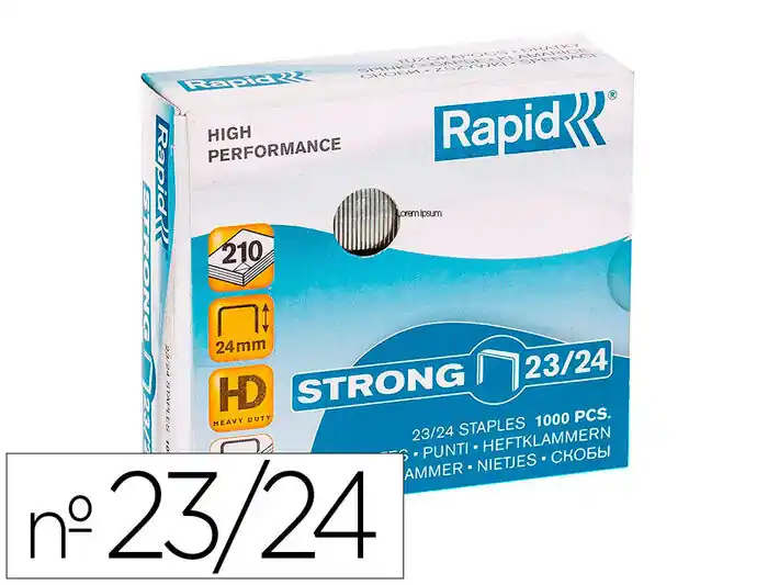 Oferta Grapas Rapid Strong Nº 23/24 Galvanizadas Caja de 1000 Unidades
