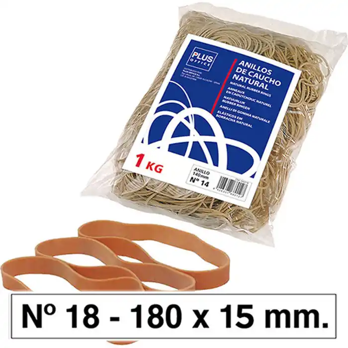 Bandas Elásticas Plus Office Nº 18 180X15 mm. Bolsa 1000 G. Comprar En LÃnea