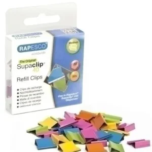Clips Rapesco para Supaclip 40 Colores Surtidos Caja de 50 Moderno