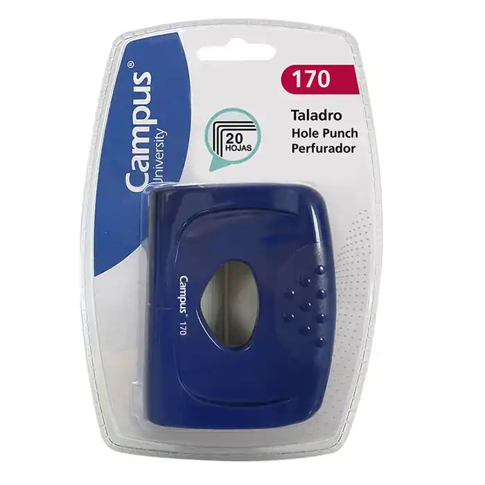 Perforador Sobremesa Plus Office 170 20 Hojas Azul BlÃster Artesanal