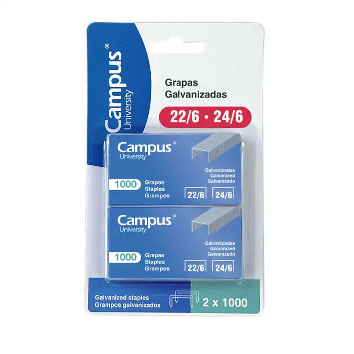 Precio Rebajado Grapas Campus 22/6-24/6 Galvanizadas BlÃster 2 Cajas 1000 ud