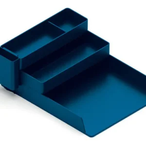 Bandeja Sobremesa Plastico Q-Connect Organizador de Escritorio con 4 Departamentos Color Azul Oferta Limitada
