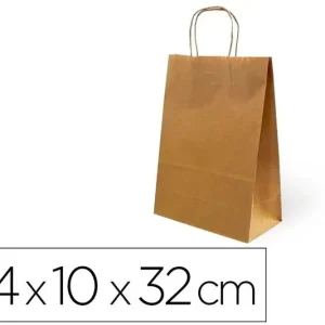 Bolsa de Papel Basika Kraft Reciclado Asa Retorcida Liso Natural TamaÃ±o "l" 320X140X400 mm MÃ¡s Vendido