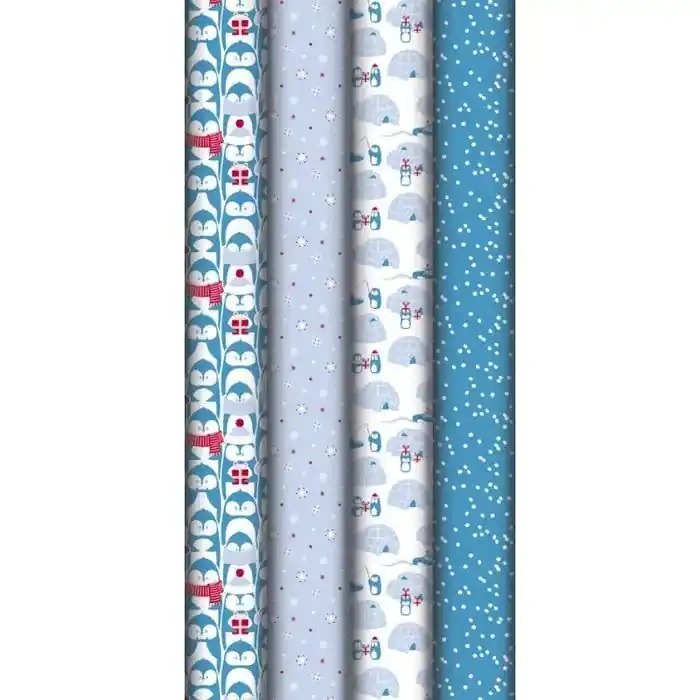 Rollo Papel Regalo Excellia 80 Gr Clairefontaine Pinguinos 2 X 0,70 M Modelos Surtidos Hecho A Mano