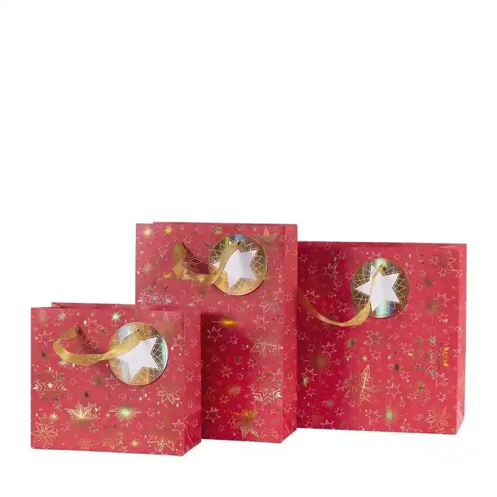 Bolsa Regalo Navidad Roja 18 X 25 X 8 cm Oferta De Temporada