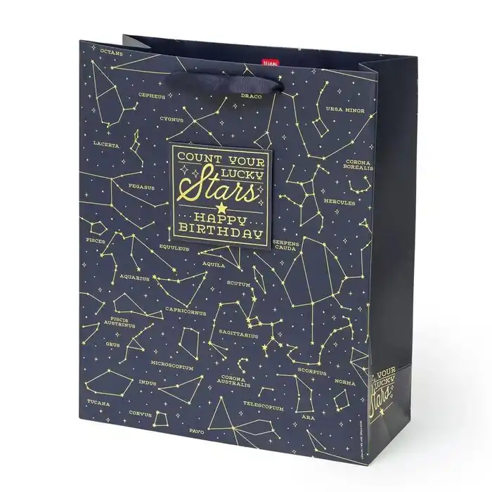 Moderno Bolsa de Regalo Grande Legami Estrellas 26,5 X 32,5 X 11,5 cm