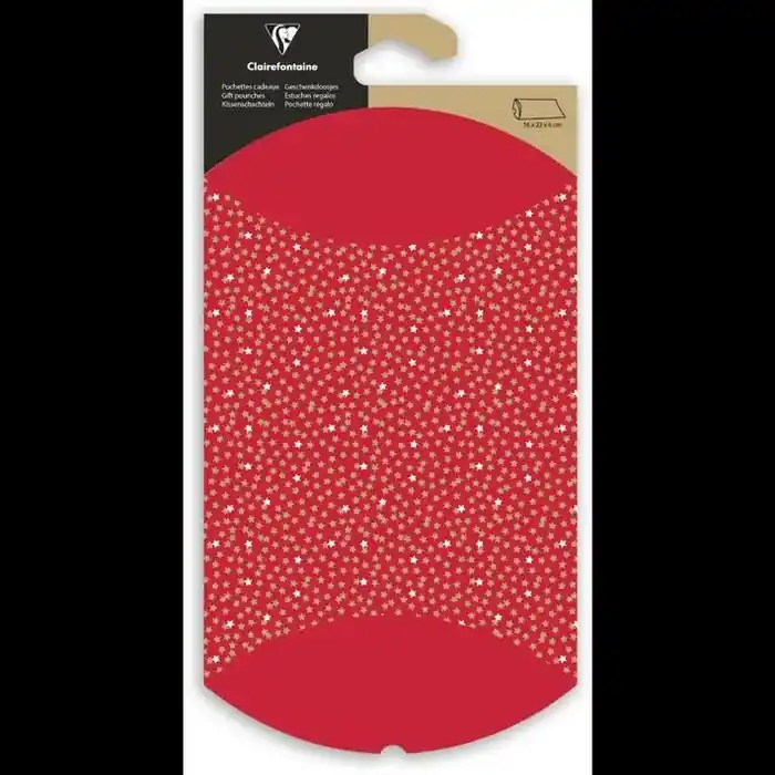 Estuche Regalo Navidad Clairefontaine Decoracion Estrellas Kraft Rojo 16X22 cm Máxima Calidad