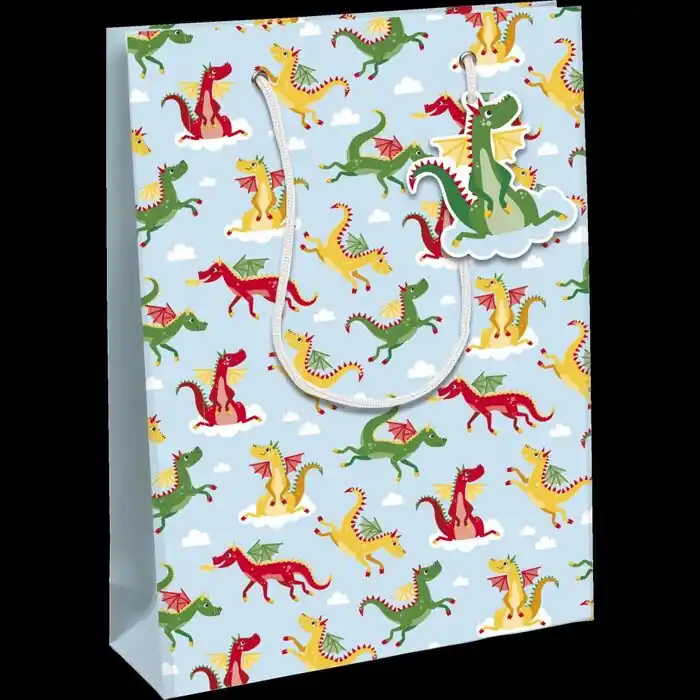 Exclusivo Bolsa de Regalo Excellia Clairefontaine Dragones Ancha 26. 5X14X33Cm 80G