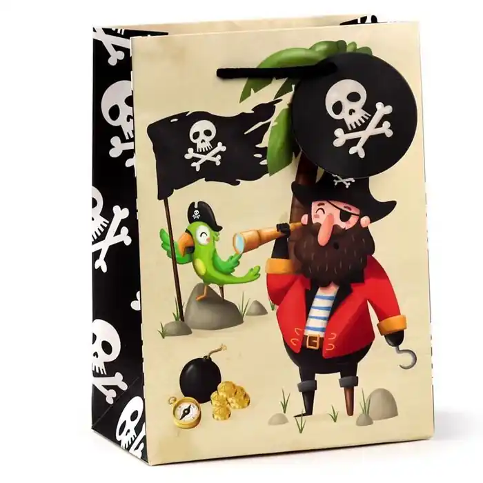Compra Hoy Bolsa de Regalo Piratas Jolly Rogers Mediana 23 X 17 X 9 cm