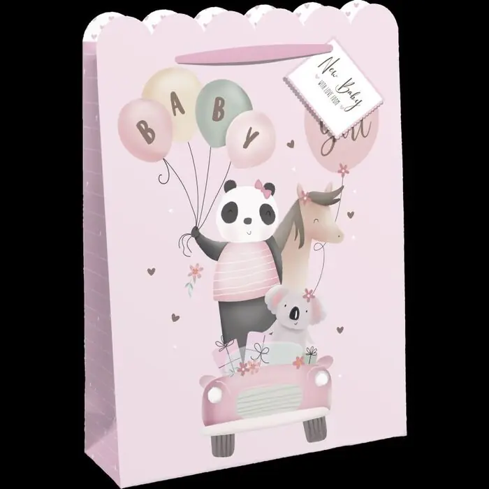 Lujoso Bolsa de Regalo Clairefontaine Baby Rosa Ancha 26. 5X14X33Cm