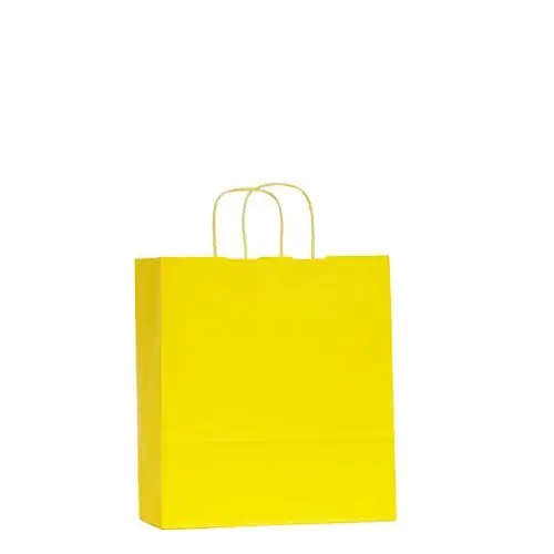 Bolsa Asa Retorcida 32+13X28 Amarillo Precio De Oferta