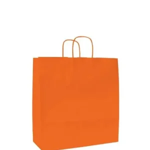 Bolsa Asa Retorcida 32+13X28 Naranja Precio EconÃ³mico