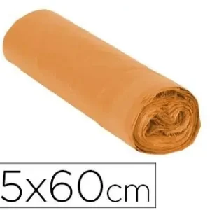 Bolsa Basura Domestica Naranja con Autocierre 55 X 60 cm Rollo de 15 Bolsas MÃ¡s Vendido
