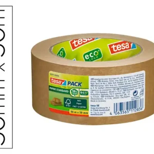 Cinta Adhesiva Tesa Eco Papel Color Kraft 50 Mt X 50 mm para Embalaje Moderno