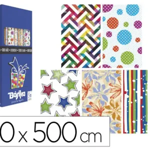 De Moda Papel de Regalo Basika Todo AÃ±o Rollo de 70 X 500 cm Modelos Surtidos