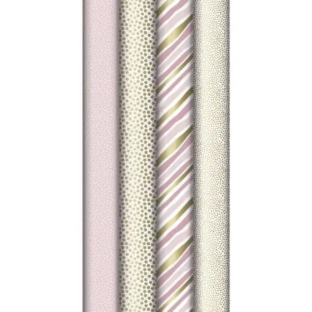 Rollo Papel Regalo Excellia 80 Gr Clairefontaine Rosa & Dorado 5 X 0,70 Metros Modelos Surtidos Precio Reducido