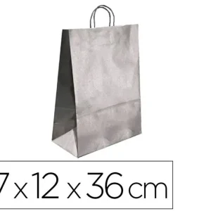 Mejor Precio Bolsa Kraft Q-Connect Plata Asa Retorcida 270X120X360 mm