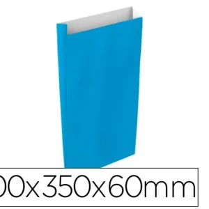 Sobre Papel Basika Celulosa Celeste con Fuelle M 200X350X60 mm Paquete de 25 Unidades Popular