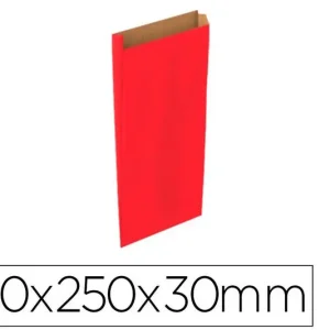 EnvÃ­o ExprÃ©s Sobre Papel Basika Kraft Rojo con Fuelle Xs 120X250X30 mm Paquete de 25 Unidades