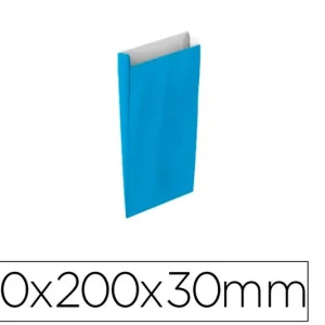 Moderno Sobre Papel Basika Celulosa Celeste con Fuelle Xxs 100X200X30 mm Paquete de 25 Unidades