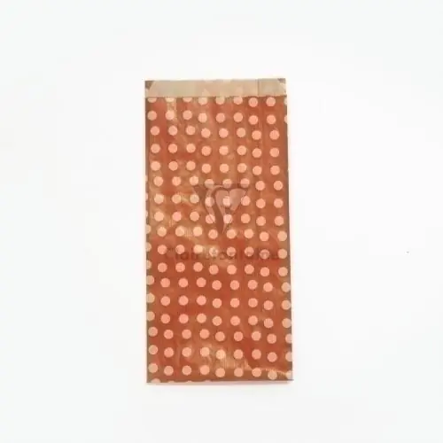 Bolsa de Papel Clairefontaine Kraft Decorado S/asas 15X31X6 cm Lunares Fondo Rojo Pack de 50 De Moda