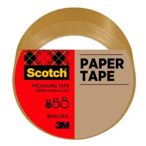 Precio Rebajado Cinta Adhesiva Scotch Papel Color Marron para Envios Postales 50 Mt X 50 mm