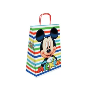 Comprar En LÃ­nea Bolsa para Regalo Basika Papel Celulosa 90 Gr Mickey con Asa Retorcida TamaÃ±o S 240X100X320Mm Paq. -25