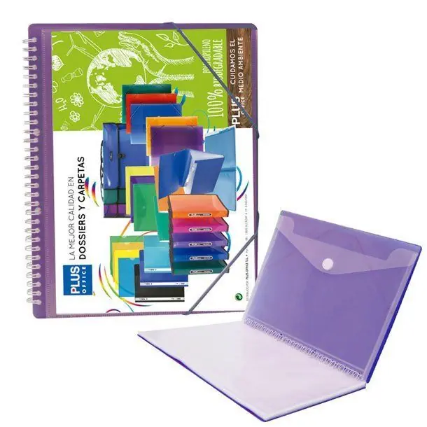 Solo Por Tiempo Limitado Carpeta 50 Fundas y Espiral Plus Office Violeta