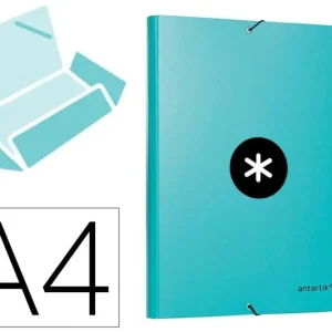 Carpeta Antartik Gomas A4 3 Solapas Carton Forrado Menta Mayoreo