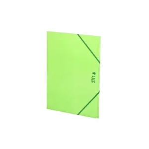 Carpeta Solapas y Gomas Carton Luz Folio Verde Lujoso