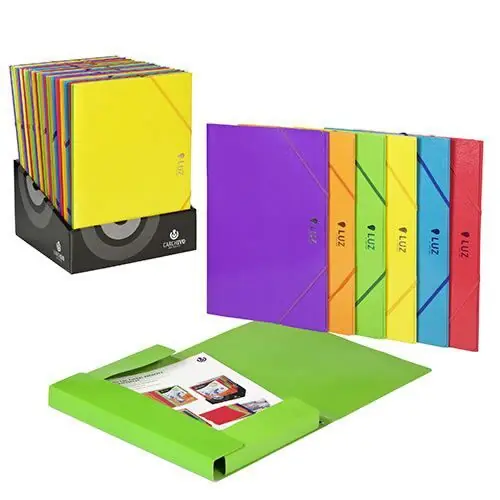 Alta Calidad Carpeta Solapas y Gomas Carton Luz Folio Fucsia
