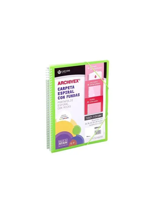 Bestseller Carpeta Espiral 20 Fundas Archivex-Star Cang Verde Claro