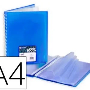 Última Versión Carpeta Espiral 40 Fundas A4 Archivex-Star Canguro Azul