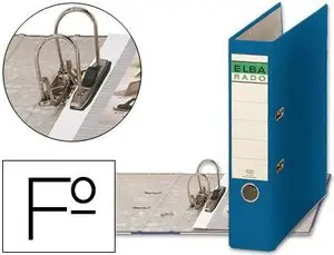 Archivador de Palanca Elba Carton Forrado Folio Azul -Lomo de 80 mm -Rado Chic Entrega Rápida