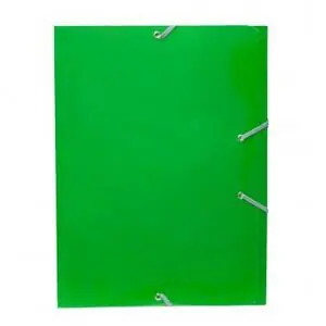 Carpeta Campus Carton Fº Gomas y Solapas Verde Brillo Promoción