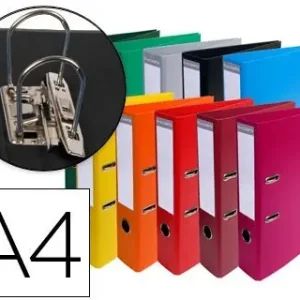Archivador de Palanca Exacompta Carton Forrado Pvc Din A4 Colores Surtidos Lomo 70 mm con Compresor Mejor Precio