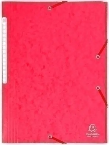 Carpeta de Gomas y Solapas Exacompta Maxi Carton A4 con Etiqueta Rojo Precio Económico