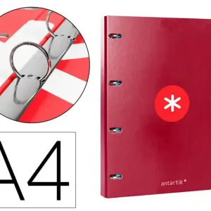 Carpeta 4 Anillas 25 mm Redondas Antartik A4 Forrada Frambuesa Profesional