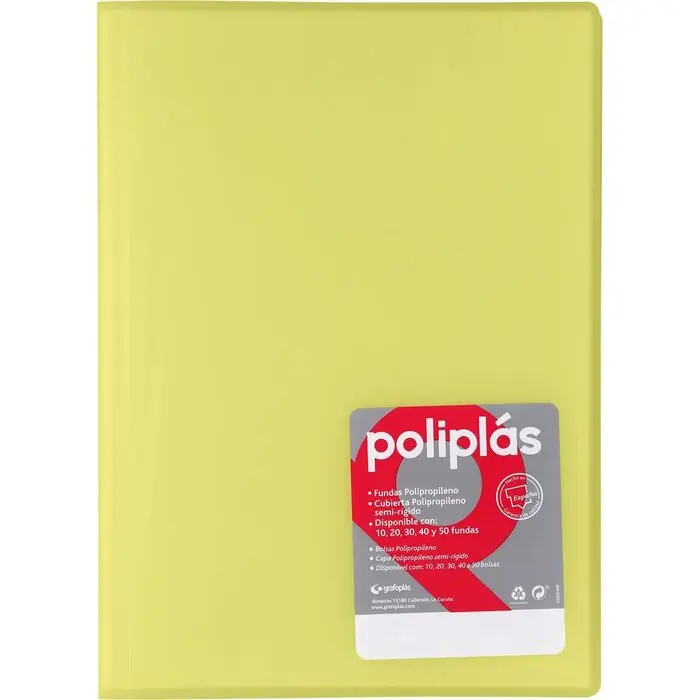Carpeta 50 Fundas Poliplas Pp Translucido A4 Amarillo Exclusivo