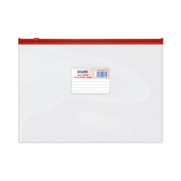 Bolsa Zipper Fº Apaisado Dohe Rojo Marca Reconocida