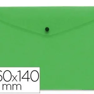 Sobre Broche Liderpapel Pp 260X140 mm Verde Traslucido Tendencia