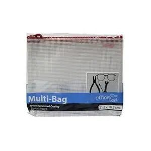 Entrega Rápida Bolsa Multiuso B6 Transparente Cremallera Rojo