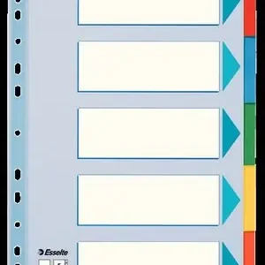 Separador Carton 5 Pestañas Color A4 Envío Inmediato