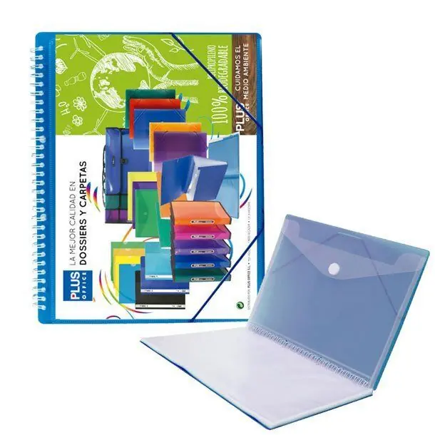 Solo Por Tiempo Limitado Carpeta 40 Fundas y Espiral Plus Office Azul