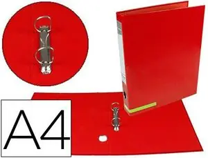 Carpeta 2A 25 mm Mixtas Liderpapel A4 Forrado Color System con Ollado y Tarjetero Rojo Precio Bajo