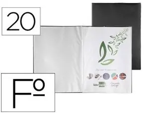 Oferta Especial Carpeta Liderpapel Escaparate 20 Fundas Pvc Folio Negro